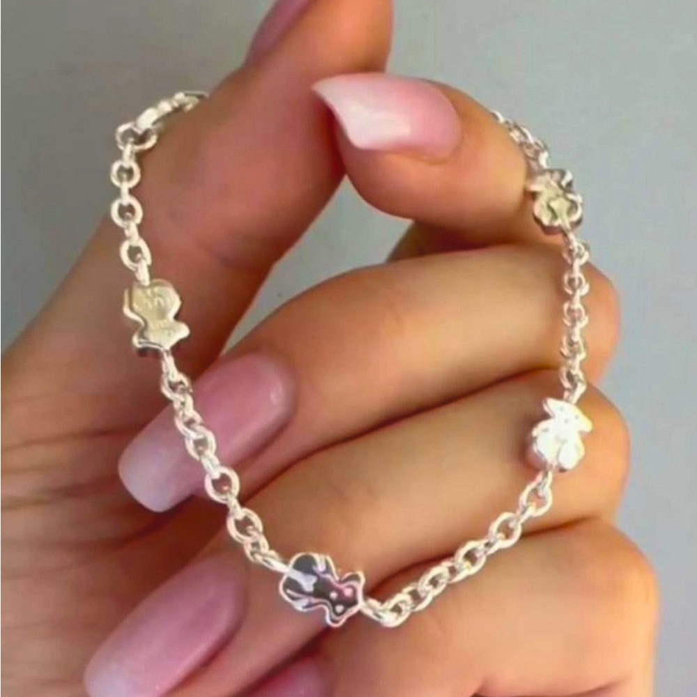 Tous Silver Sweet dolls bracelet with bear motif 17.5cm